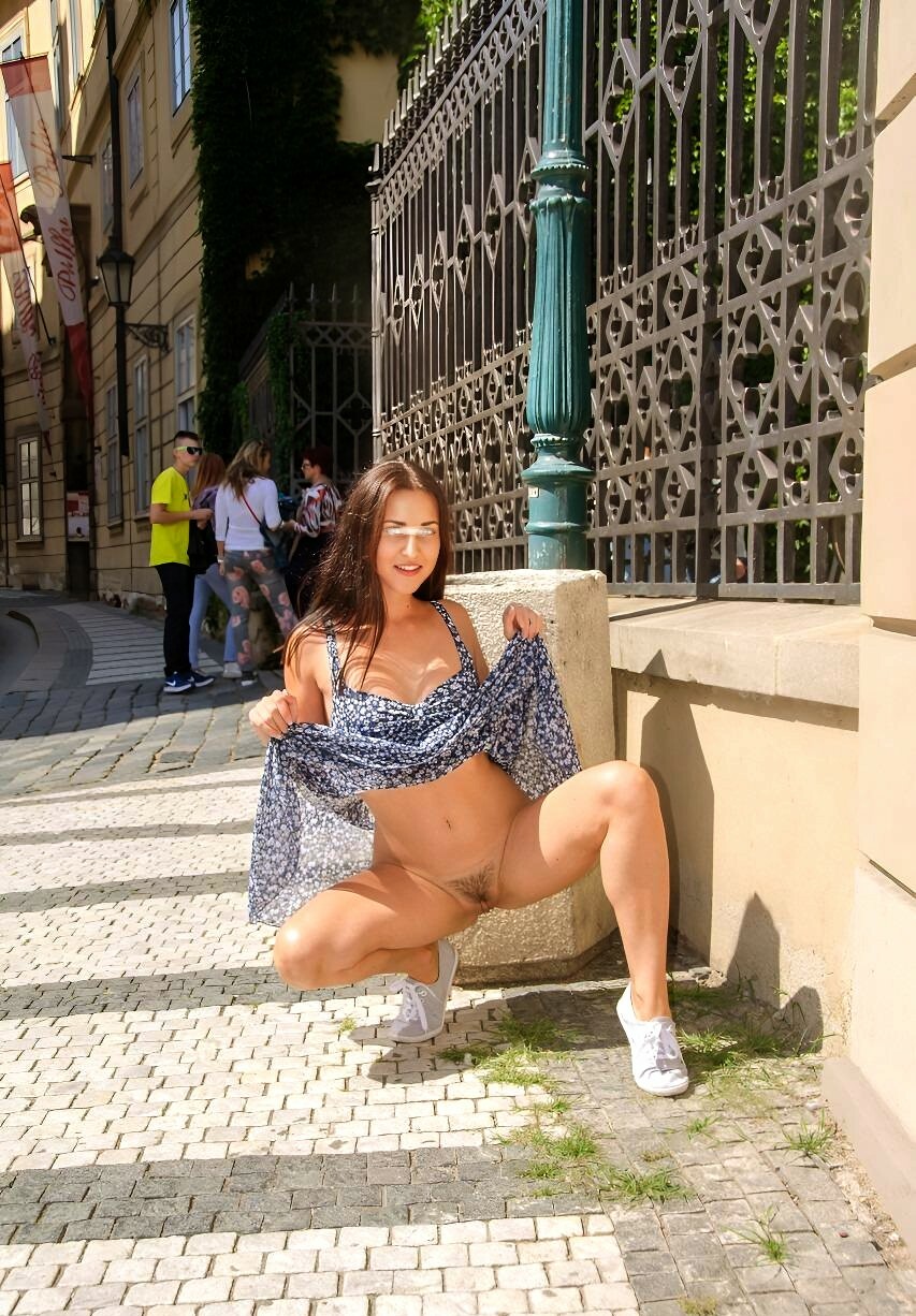 Thays public flashing exhibitionist sexy wife — 22