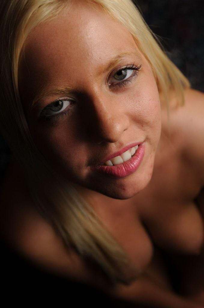Blonde cheerleader posing and masturbating — 8