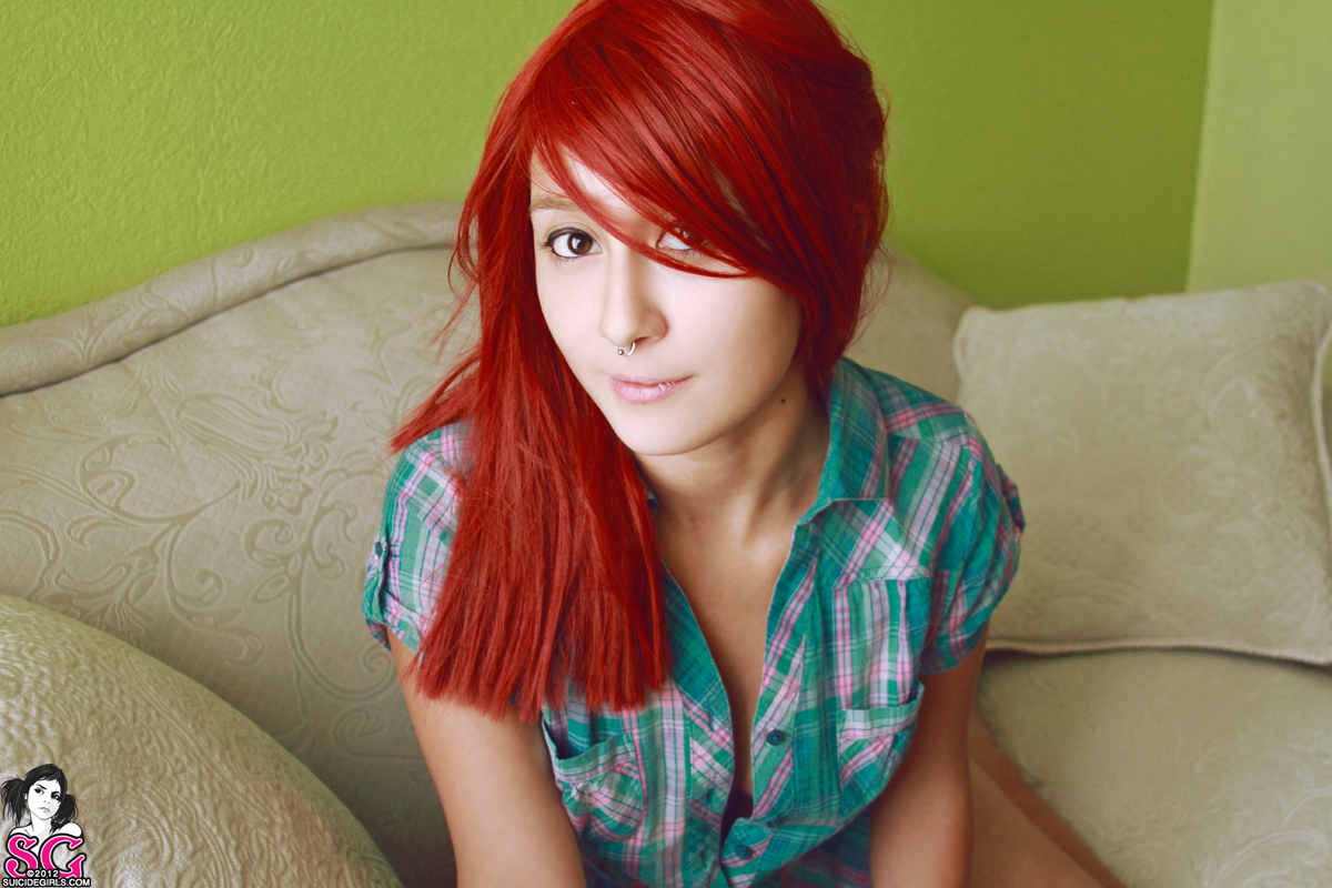 Tattooed Redhead Teen Posing — 15